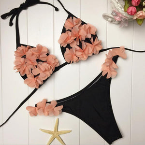 Frilly Pink Floral Bikini